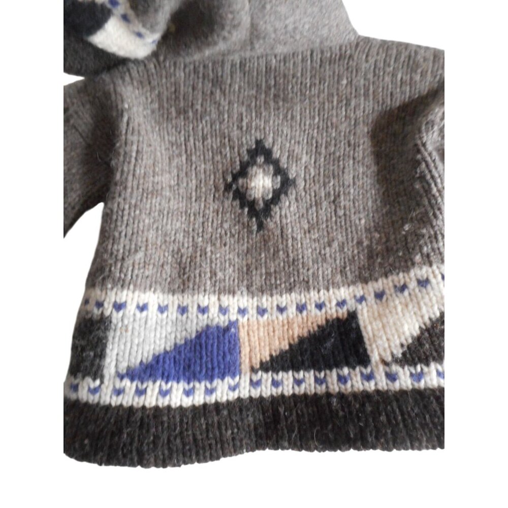 Unisex Grey hoodie sweater zip front multicolor abstract pattern Boys Girls 3T - Picture 4 of 5